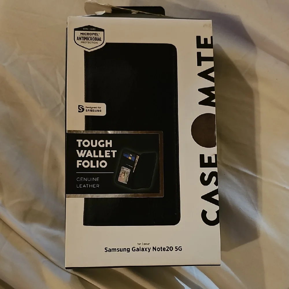 Samsung Black Leather Tough Wallet Folio Case